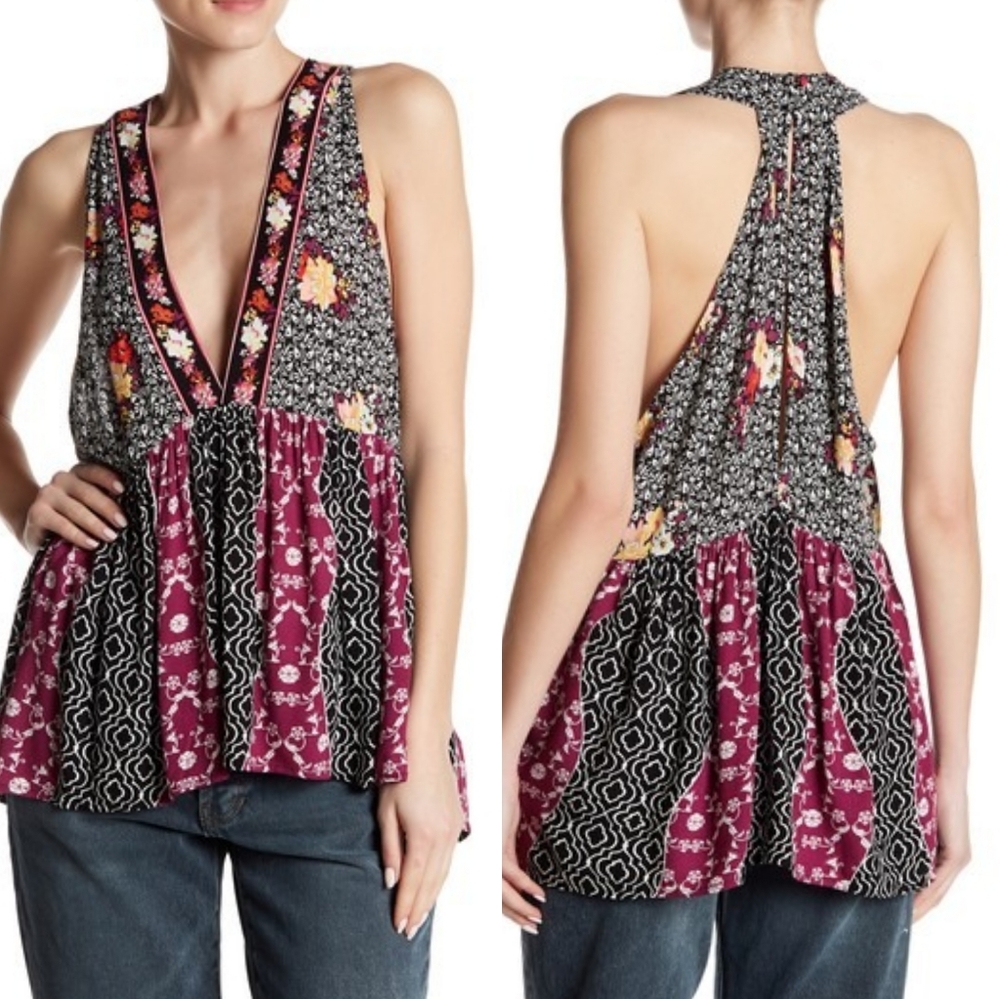 NWT Free People Dream on Darlin' V-Neck Tan